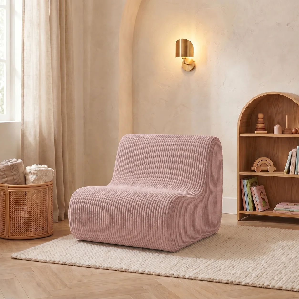 Lightweight Kids' Corduroy Sofa with Carrying Handles, Non-Slip Base and Supportive No-Spine Build
Lightweight Kids' Corduroy Sofa with Carrying Handles, Non-Slip Base and Supportive No-Spine Build