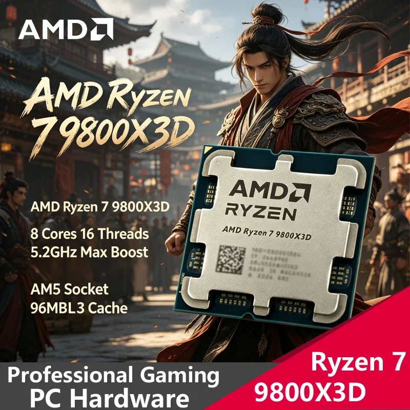 AMD Ryzen 7 9800X3D AM5 Gaming Desktop CPU, 8C16T, 5.2GHz Boost, Large 96MB 3D V-Cache, Unboxed OEM Tray Chip for PC Building
AMD Ryzen 7 9800X3D AM5 Gaming Desktop CPU, 8C16T, 5.2GHz Boost, Large 96MB 3D V-Cache, Unboxed OEM Tray Chip for PC Building