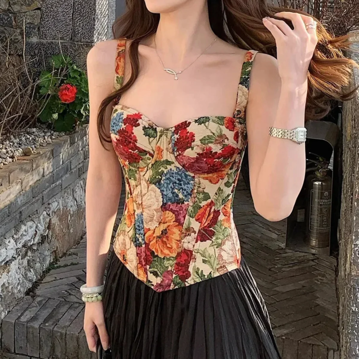 Monet Oil Painting Corset Vest Flower Print Tight Shaping Tops Women Boned Overbust Top Bra Slim Fit Bustier Back Zipper Corsets
Monet Oil Painting Corset Vest Flower Print Tight Shaping Tops Women Boned Overbust Top Bra Slim Fit Bustier Back Zipper Corsets