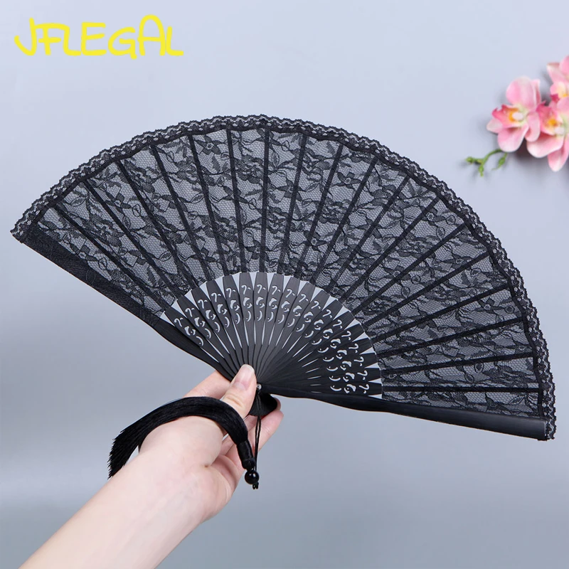Pure Black Folding Fan Retro Lace Folding Fans Chinese Style Cheongsam Fan Stage Runway Chinese Decorative Hand Fans
Pure Black Folding Fan Retro Lace Folding Fans Chinese Style Cheongsam Fan Stage Runway Chinese Decorative Hand Fans