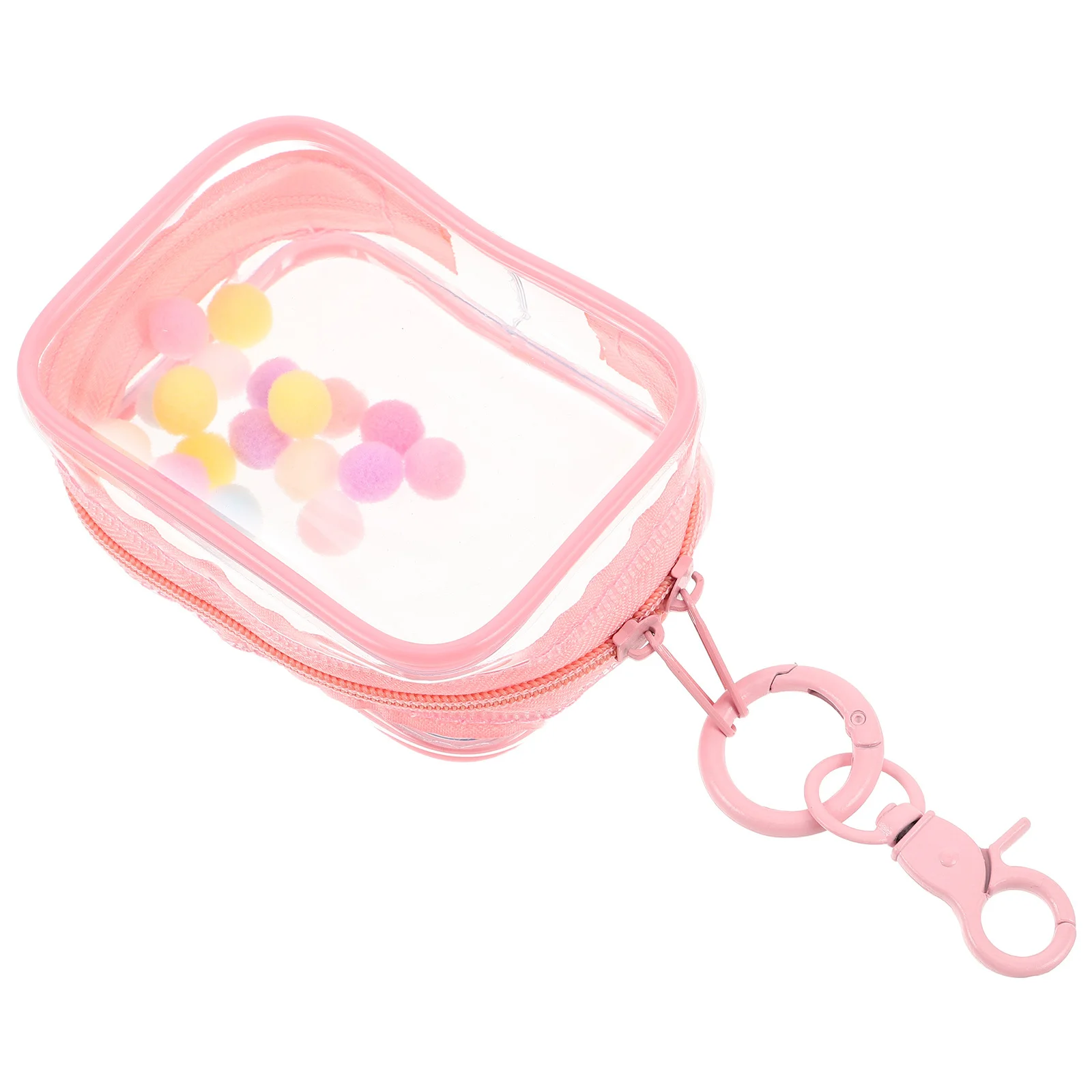 Small Transparent Clear Figure Display Bag Pom Pom Decoration Dual Zipper Closure Portable Carrying Case for Storage 
Small Transparent Clear Figure Display Bag Pom Pom Decoration Dual Zipper Closure Portable Carrying Case for Storage