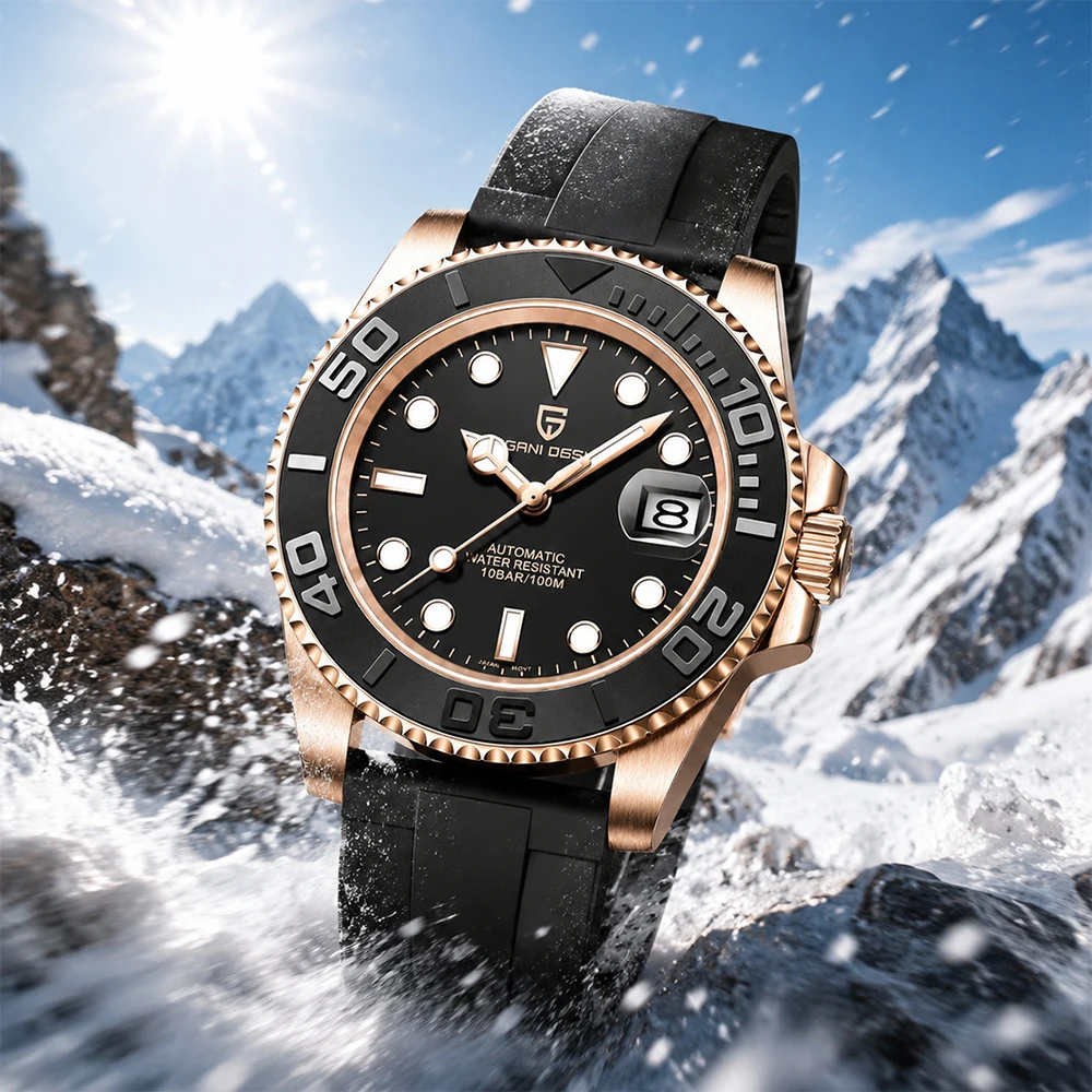 PAGANI DESIGN V2 Japan Movement 40MM Luxury Men Mechanical Watch Sapphire Glass Ceramic Bezel Automatic Diving Watches for Men
PAGANI DESIGN V2 Japan Movement 40MM Luxury Men Mechanical Watch Sapphire Glass Ceramic Bezel Automatic Diving Watches for Men