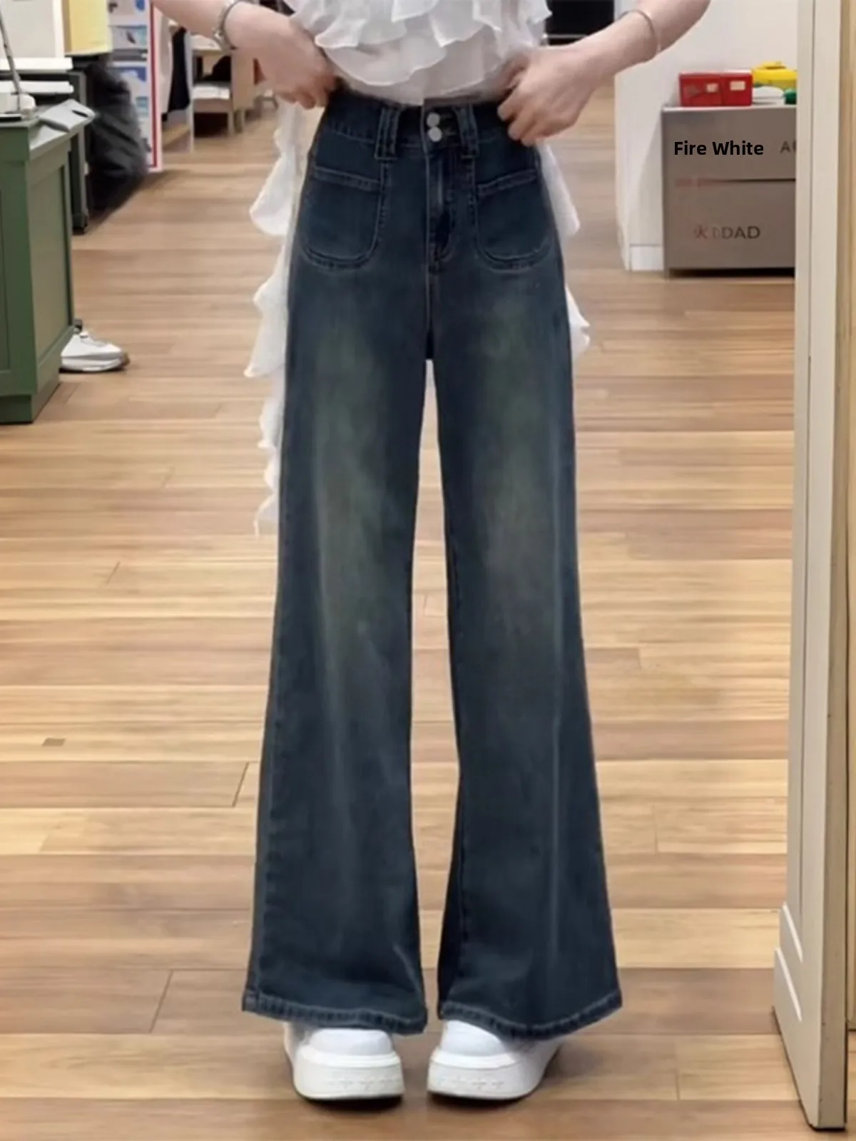 American Sle High Waist Bell Bot Jeans Women's Winter plus Size Slimming Straight Leg Pants Autumn Loose Fit Long Trousers
American Sle High Waist Bell Bot Jeans Women's Winter plus Size Slimming Straight Leg Pants Autumn Loose Fit Long Trousers