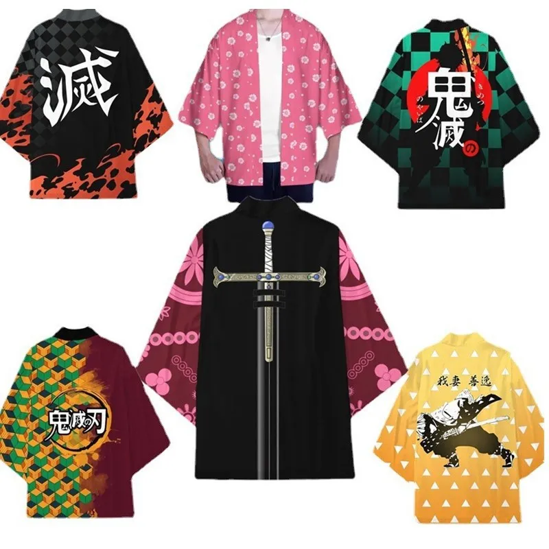 Demon Slayer Anime Tanjirou Kamado Cosplay Kimono Men Women Japanese Haori Kamade Nezuko Robe Outfit Kochou Shinobu Kimono Cloak
Demon Slayer Anime Tanjirou Kamado Cosplay Kimono Men Women Japanese Haori Kamade Nezuko Robe Outfit Kochou Shinobu Kimono Cloak