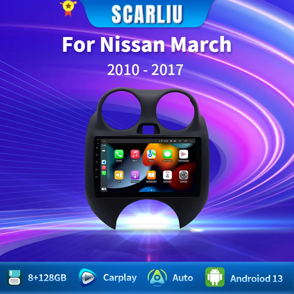SCARLIU For Nissan March MICRA 2010-2017 Android 13 Car Radio Audio video multimedia Player GPS Navigation 8+128G Carplay Auto
SCARLIU For Nissan March MICRA 2010-2017 Android 13 Car Radio Audio video multimedia Player GPS Navigation 8+128G Carplay Auto
