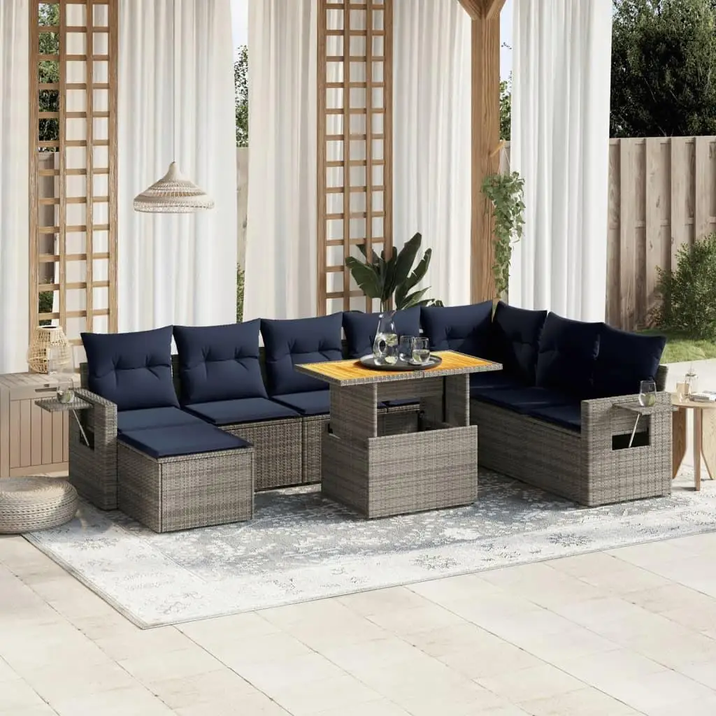 9 Piece Outdoor Patio Sofa Set with Cushions Gray Rattan Wicker Furniture Set for Garden Terrace Balcony
9 Piece Outdoor Patio Sofa Set with Cushions Gray Rattan Wicker Furniture Set for Garden Terrace Balcony