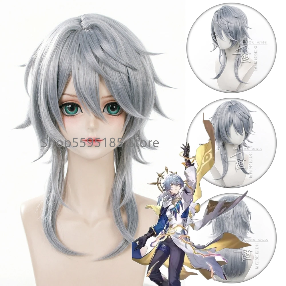 Anime HSR Sunday Cosplay Wig 50cm Gray Blue Gradient Heat Resistant Synthetic Wigs for Halloween Carnival Party Accessory
Anime HSR Sunday Cosplay Wig 50cm Gray Blue Gradient Heat Resistant Synthetic Wigs for Halloween Carnival Party Accessory