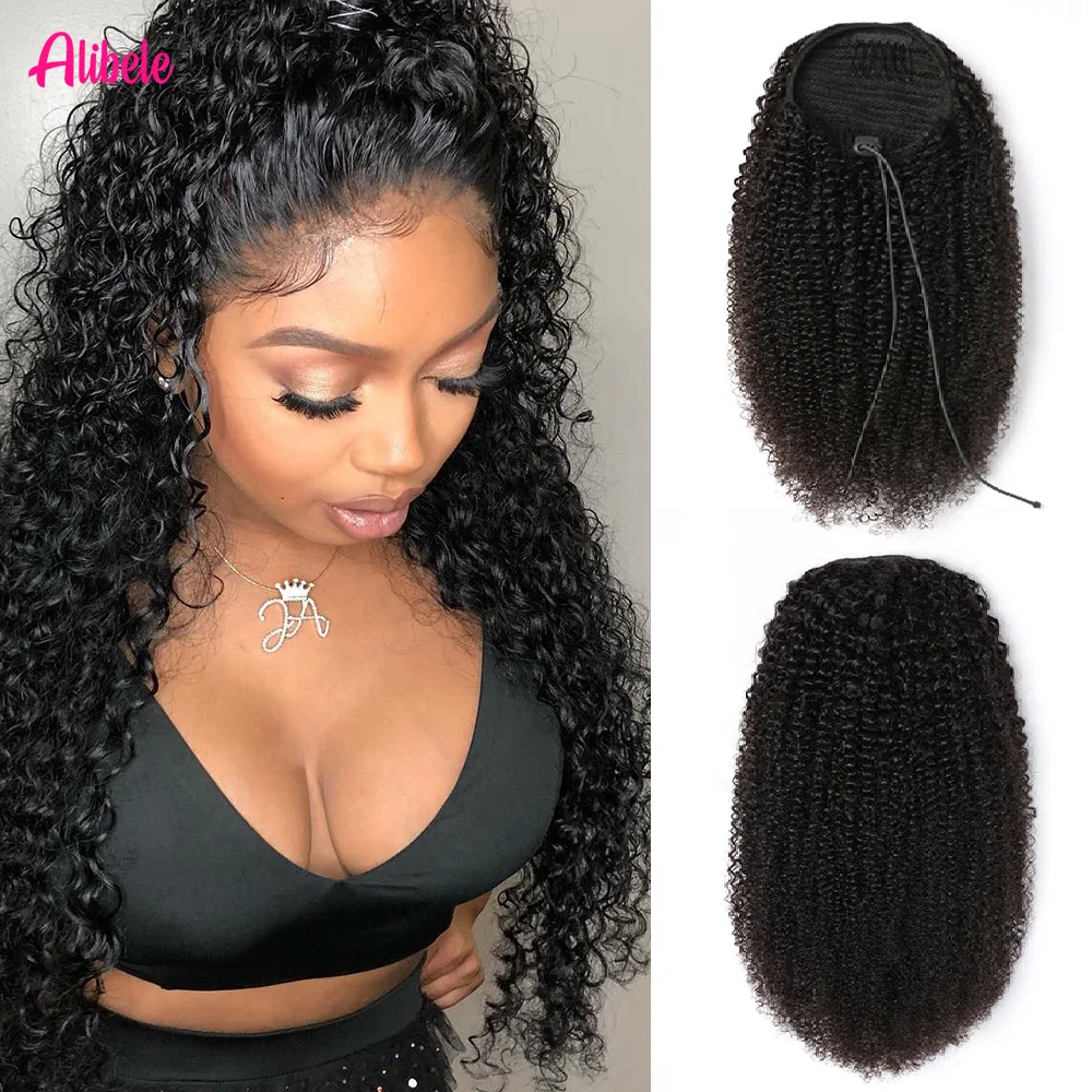 Alibele Kinky Curly Drawstring Ponytail Extensions Human Hair Peruvian Clip In Ponytail Kinky Curly 100% Human Hair For Women
Alibele Kinky Curly Drawstring Ponytail Extensions Human Hair Peruvian Clip In Ponytail Kinky Curly 100% Human Hair For Women