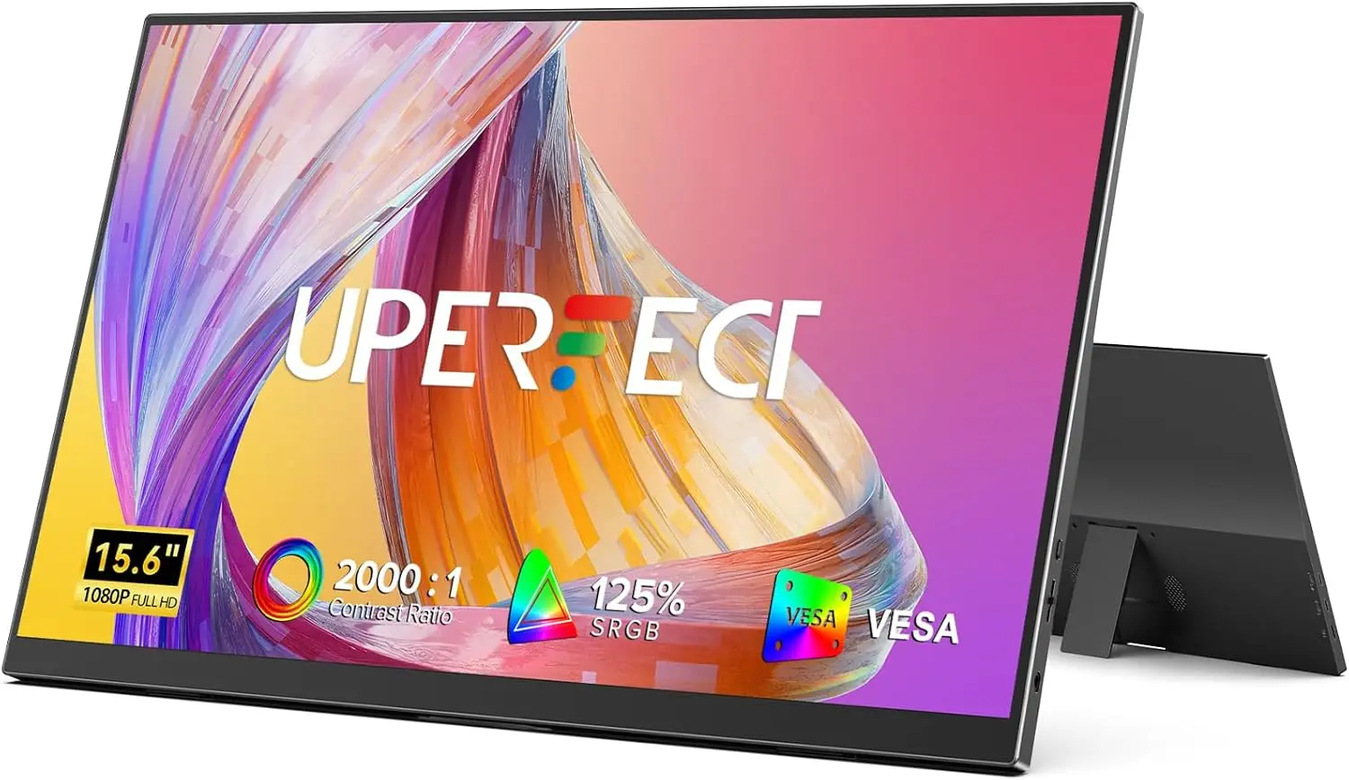 15.6" 1080P Portable Monitor, 125% sRGB USB-C HDMI IPS Gaming Display with Built-in Stand & Speakers for Laptop Phone
15.6" 1080P Portable Monitor, 125% sRGB USB-C HDMI IPS Gaming Display with Built-in Stand & Speakers for Laptop Phone
