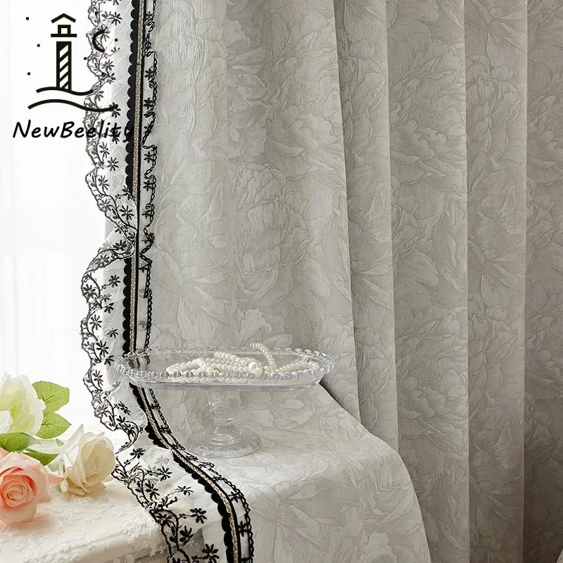 Modern Chenille Romantic Rose Curtains for Living Room Bedroom Dining Blackout White Tulle Lace Custom Size Decor Thicken Drapes
Modern Chenille Romantic Rose Curtains for Living Room Bedroom Dining Blackout White Tulle Lace Custom Size Decor Thicken Drapes