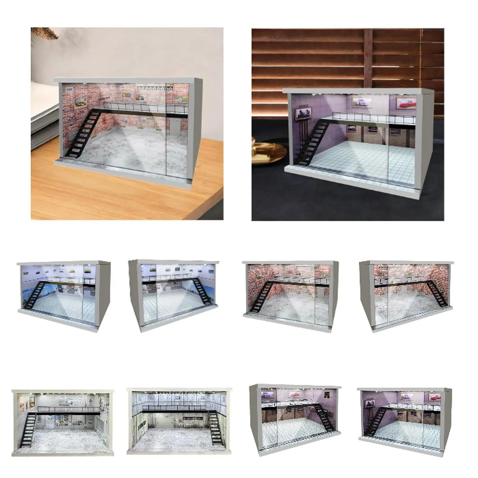 Garage Display Case Collectibles Background Simulation 1/64 1/36 1/32 Scale for Collection Alloy Car Diorama Layout Collectors
Garage Display Case Collectibles Background Simulation 1/64 1/36 1/32 Scale for Collection Alloy Car Diorama Layout Collectors
