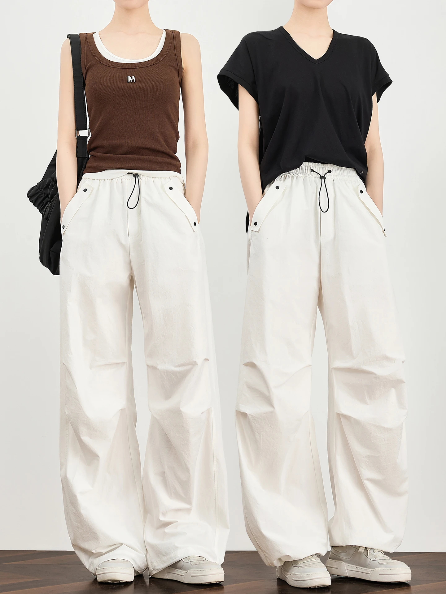 TUMPUS Cotton Linen Series Women's Casual Arc Shape Wide Leg Pants Summer Loose Slimming Drapey Workwear Trousers
TUMPUS Cotton Linen Series Women's Casual Arc Shape Wide Leg Pants Summer Loose Slimming Drapey Workwear Trousers
