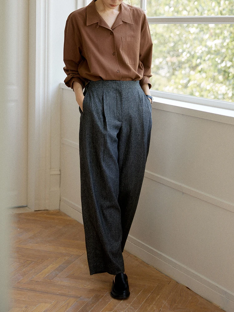 High Waist Loose Fit Woolen Casual Pants for Women Vintage Sle Comfortable Lazy Sensation Straight Leg Long Trousers
High Waist Loose Fit Woolen Casual Pants for Women Vintage Sle Comfortable Lazy Sensation Straight Leg Long Trousers