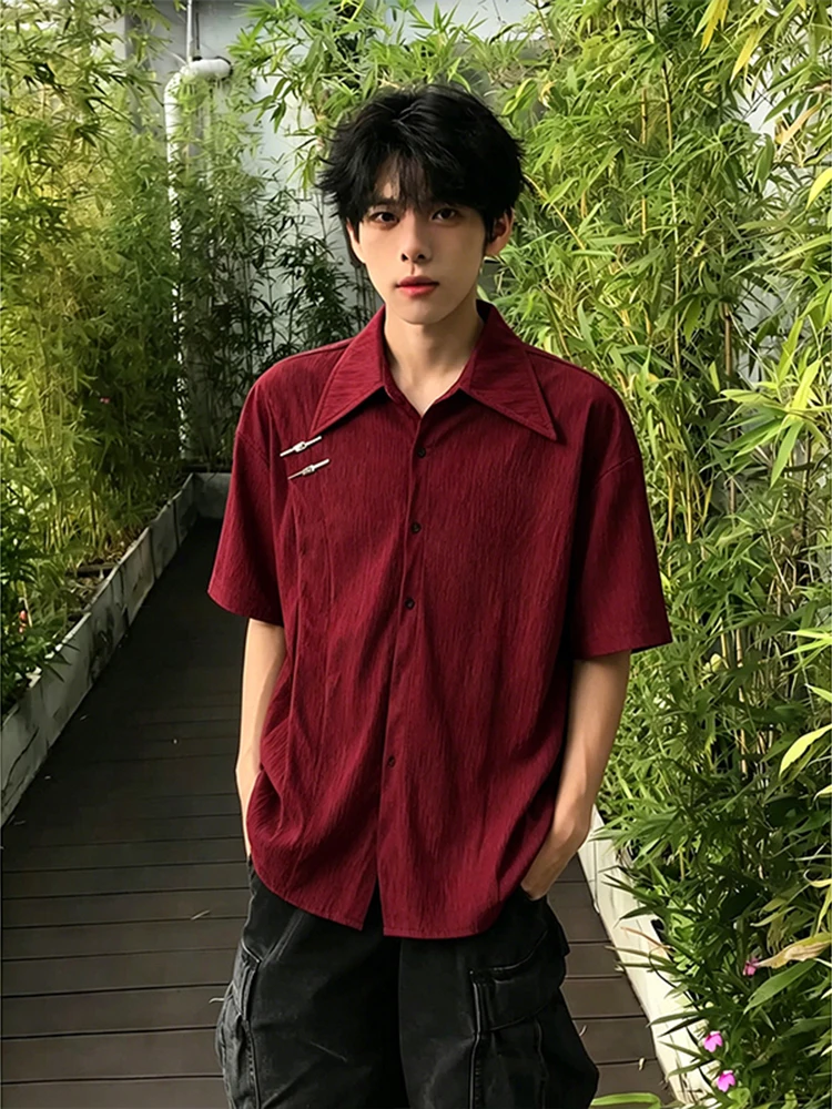 Red Wine New Chinese Style Men's Short Sleeve Shirt Summer Texture Ice Silk Half Sleeve Collar Quick Dry Sun Protection Coat
Red Wine New Chinese Style Men's Short Sleeve Shirt Summer Texture Ice Silk Half Sleeve Collar Quick Dry Sun Protection Coat