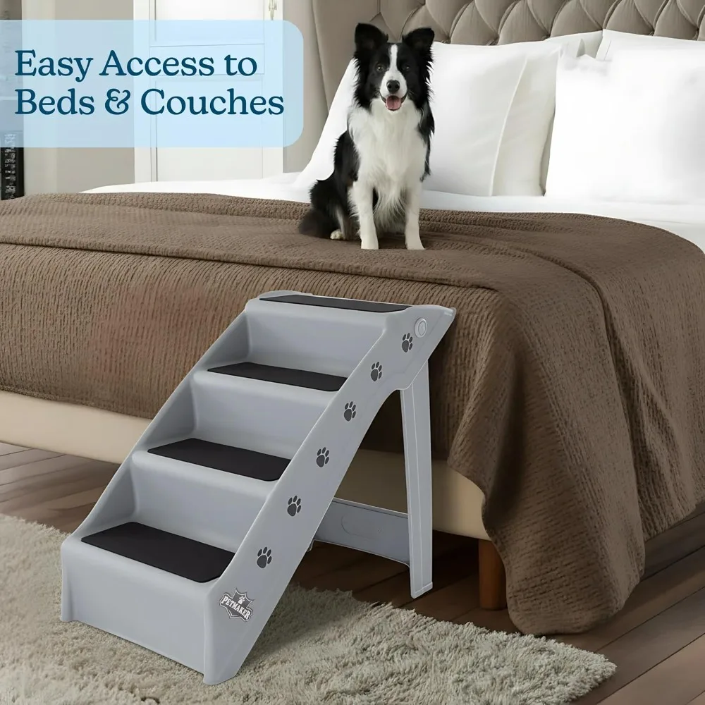 Dog Stairs 4 Step Pet Steps for Beds Couches Cars for Small Dogs Cats and Pets Gray
Dog Stairs 4 Step Pet Steps for Beds Couches Cars for Small Dogs Cats and Pets Gray
