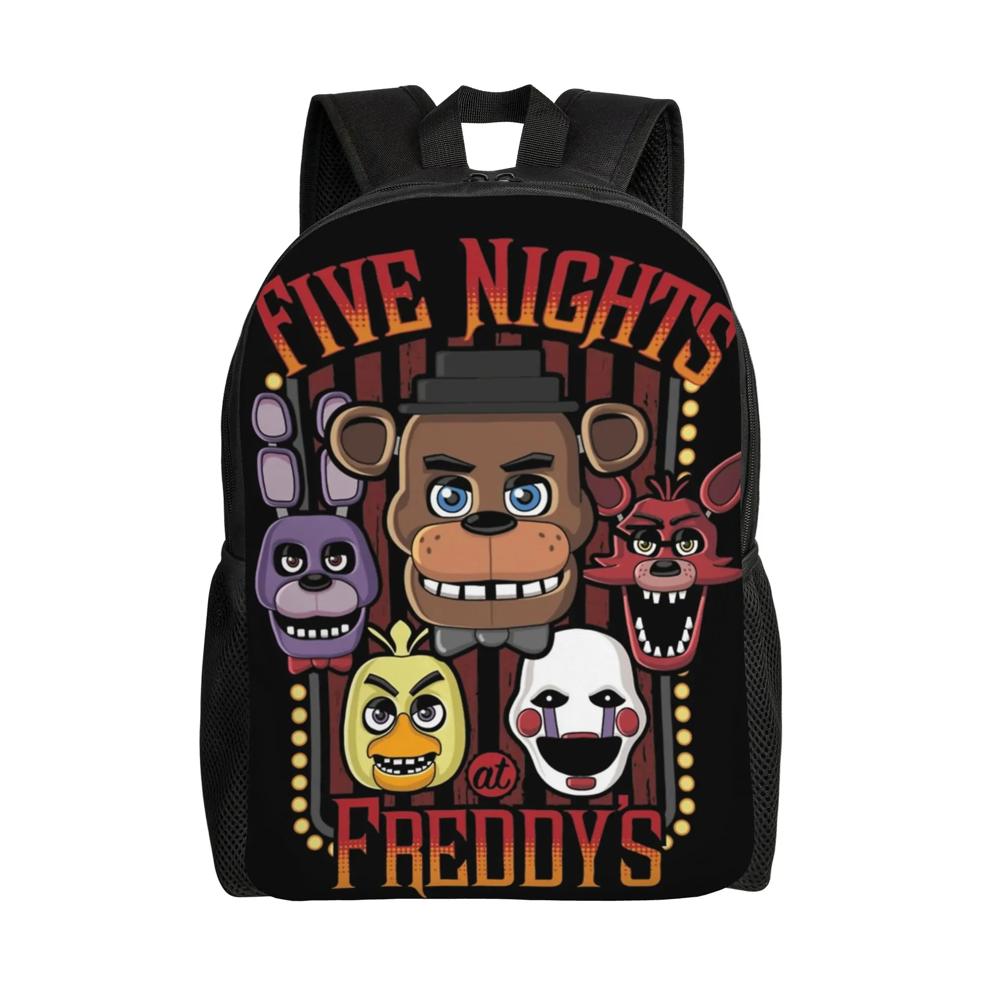 Pizzeria Multi-Character FNAF At Freddys Backpack Youth Polyester Travel Backpacks Big Streetwear School Bags Rucksack
Pizzeria Multi-Character FNAF At Freddys Backpack Youth Polyester Travel Backpacks Big Streetwear School Bags Rucksack