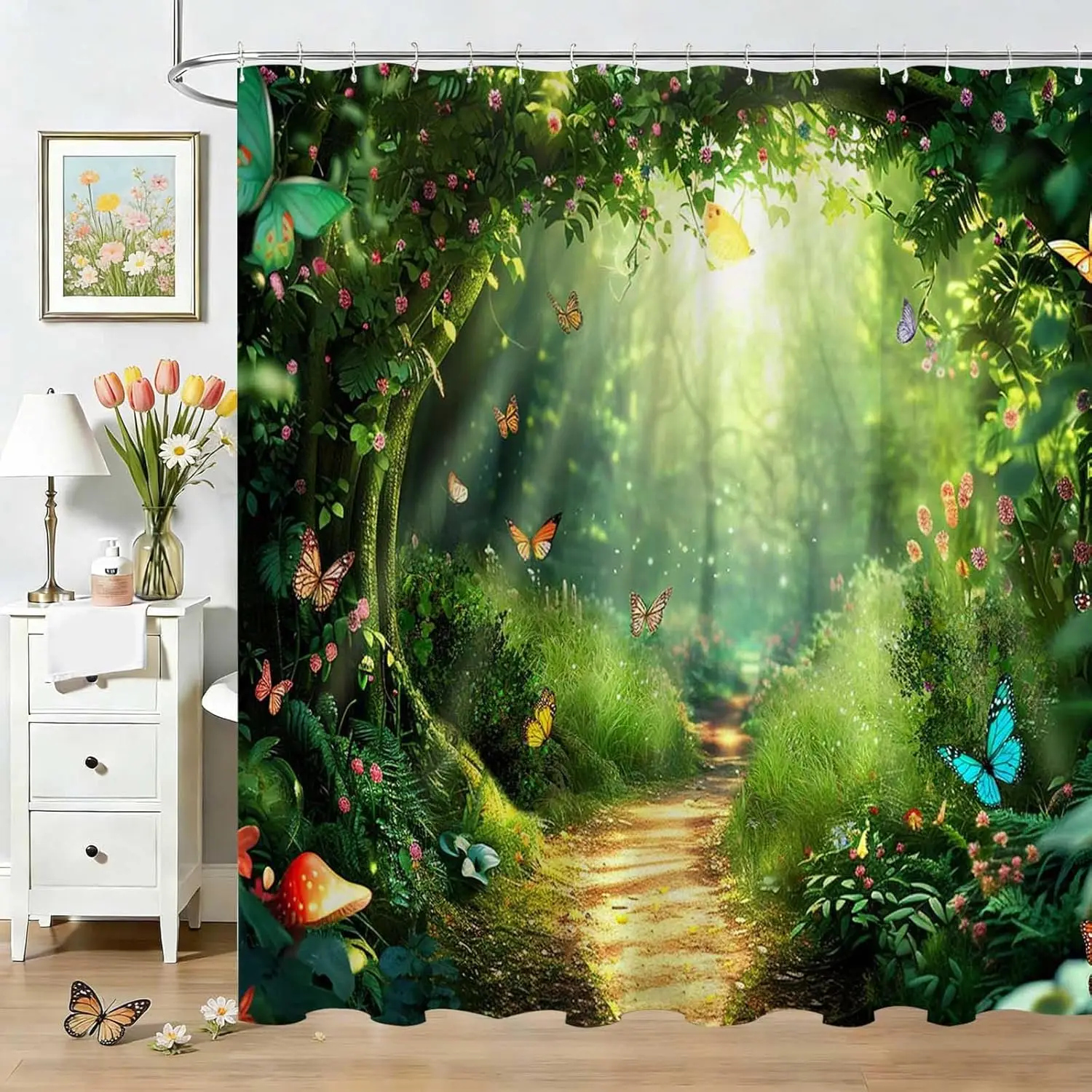 Enchanted Forest Shower Curtain Green Tree Spring Nature Garden Scene Bathroom Shower Curtain Forest Tree Waterproof Fabric
Enchanted Forest Shower Curtain Green Tree Spring Nature Garden Scene Bathroom Shower Curtain Forest Tree Waterproof Fabric