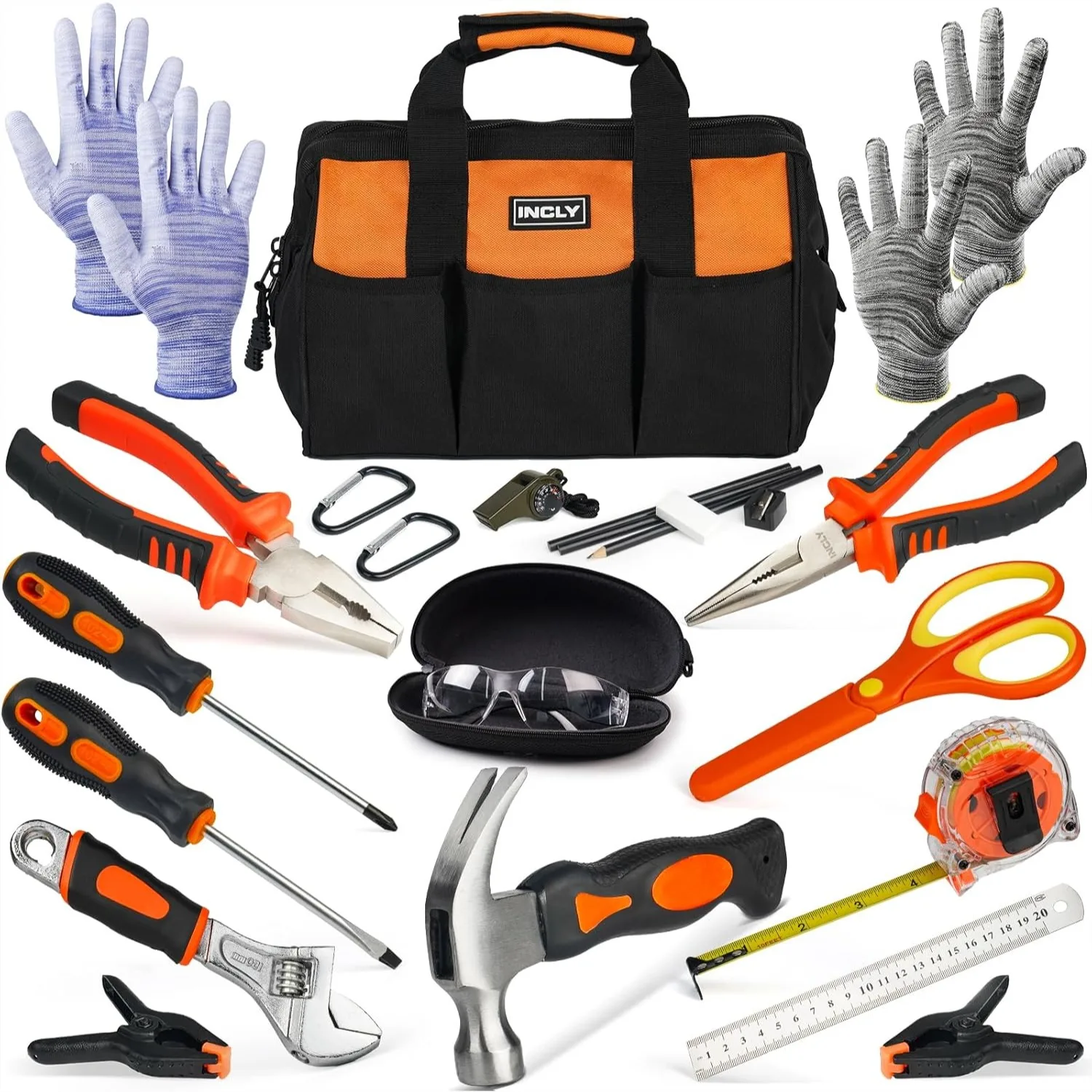 24 PCS Kids Real Tool Set with Tool Bag, Small Hand Tools Kit for DIY Building and Woodworking
24 PCS Kids Real Tool Set with Tool Bag, Small Hand Tools Kit for DIY Building and Woodworking