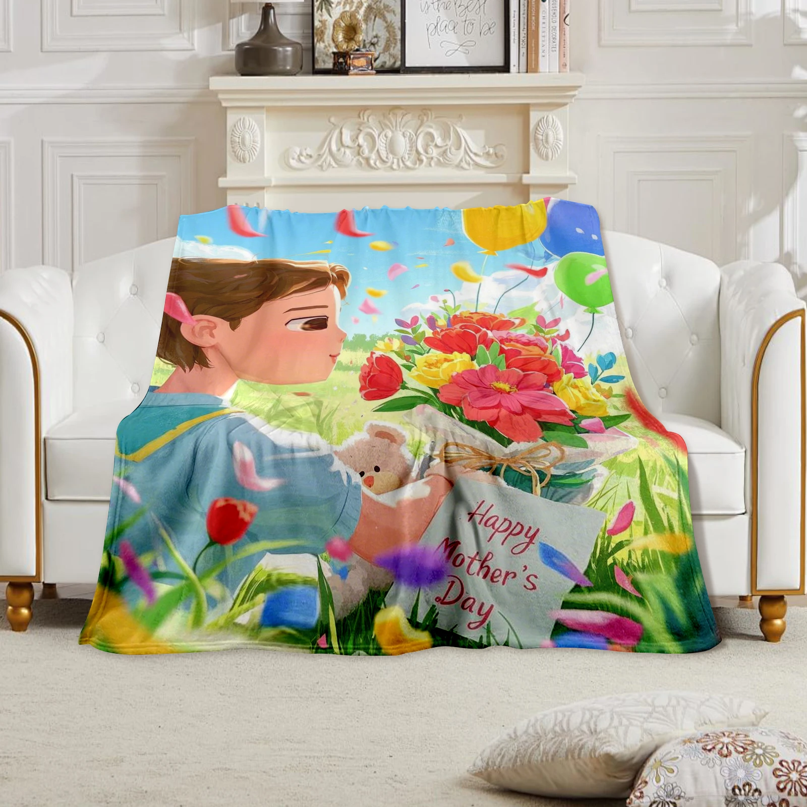 Special Mothers Day Gift Cozy Flannel Blanket With Adorable Cartoon Flowers And Touching Messages
Special Mothers Day Gift Cozy Flannel Blanket With Adorable Cartoon Flowers And Touching Messages