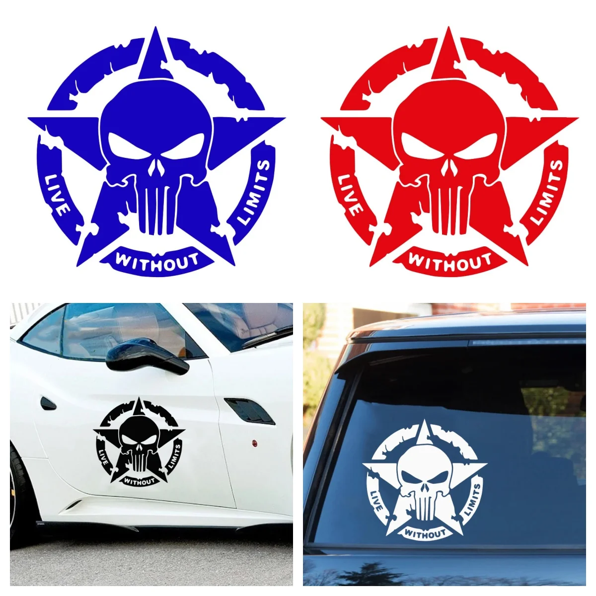 Creative Military Tactical Skull Star Car Stickers for Bumper Motorcycle Spare Tire Cover Dust-Proof Vinyl Decals Decoration
Creative Military Tactical Skull Star Car Stickers for Bumper Motorcycle Spare Tire Cover Dust-Proof Vinyl Decals Decoration