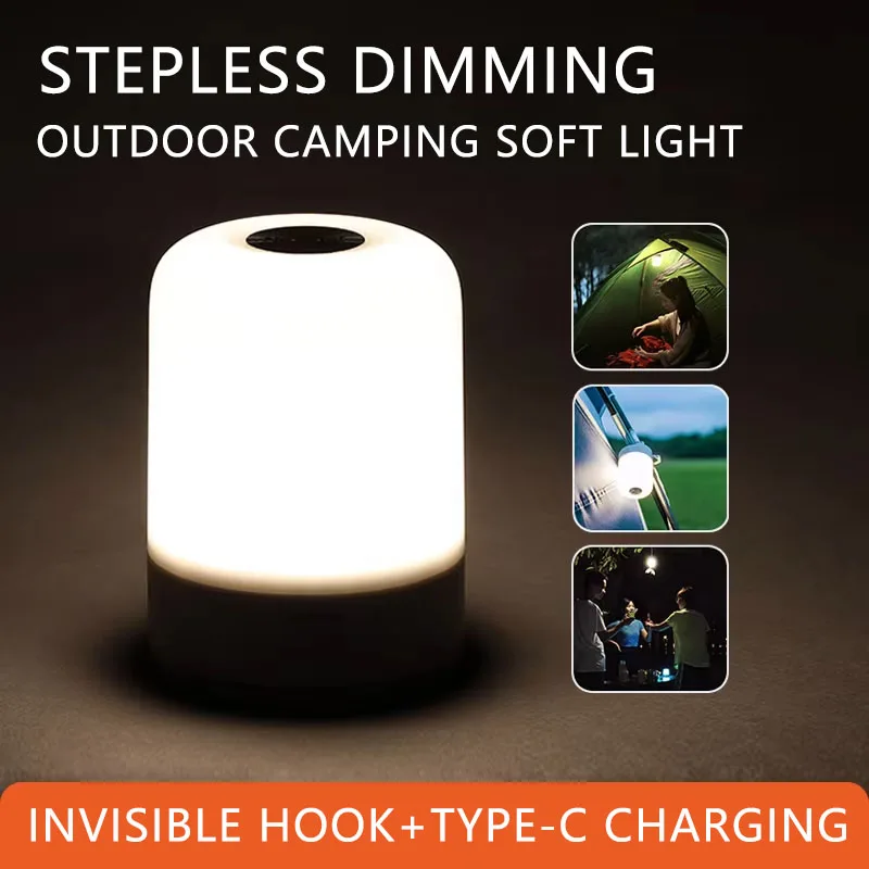 Touch LED Night Light Type-c Charging 3000K-5000K Warm White Light Invisible Hook Tent Light Infinite Dimming Camping Light
Touch LED Night Light Type-c Charging 3000K-5000K Warm White Light Invisible Hook Tent Light Infinite Dimming Camping Light