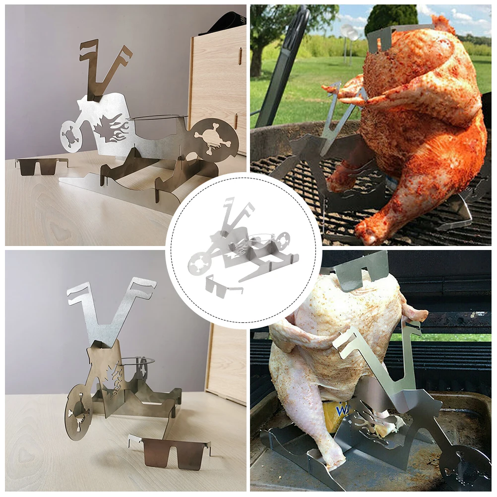 Portable Stainless Steel BBQ Rack Chicken Barbecue Stand Juicy Tool Outdoor Gathering Kitchen 
Portable Stainless Steel BBQ Rack Chicken Barbecue Stand Juicy Tool Outdoor Gathering Kitchen