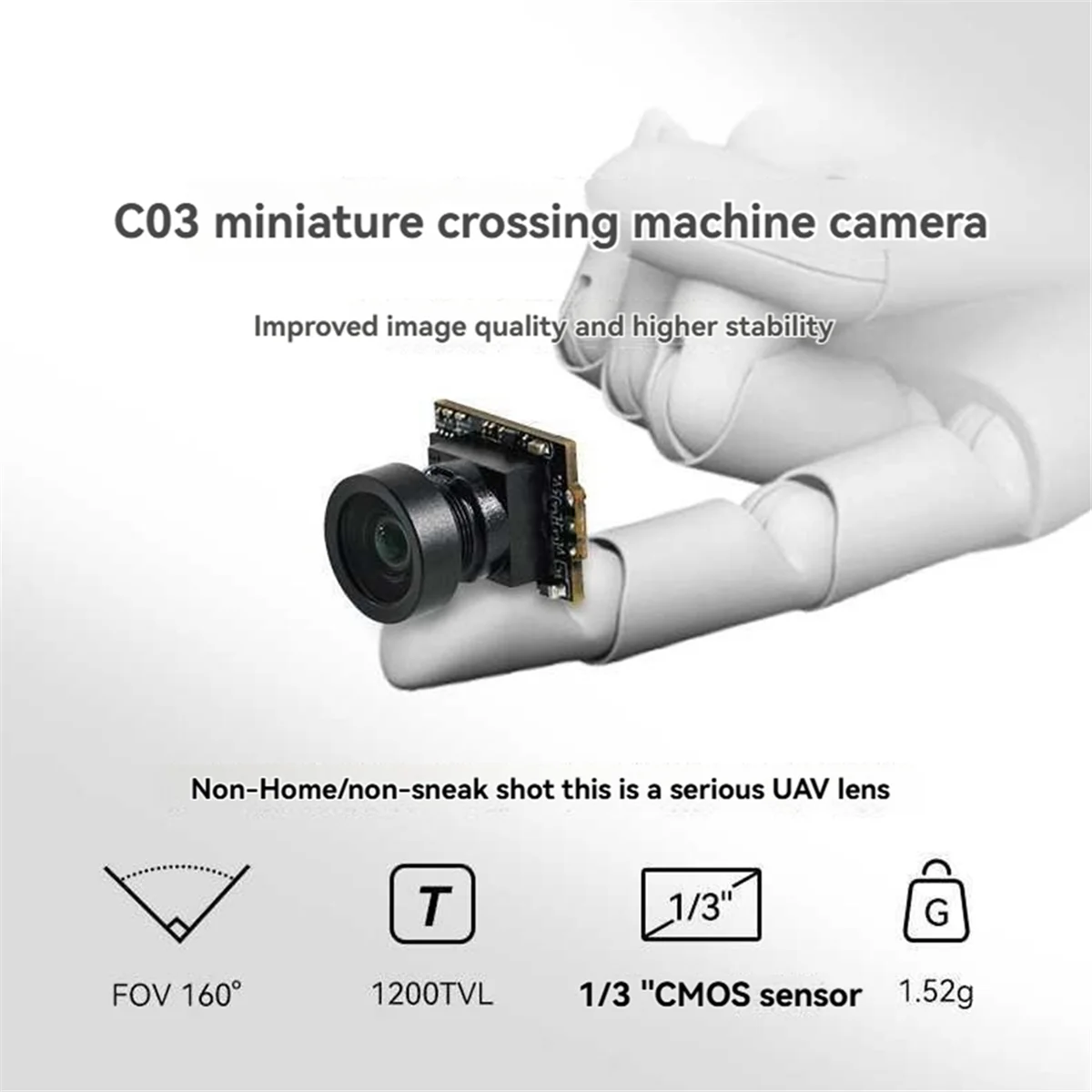 Мини-камера TEH-eFPV с объективом 2,1 мм, 1/3-дюймовый CMOS-сенсор 160 ° FOV для FPV квадрокоптеров Whoop
Мини-камера TEH-eFPV с объективом 2,1 мм, 1/3-дюймовый CMOS-сенсор 160 ° FOV для FPV квадрокоптеров Whoop