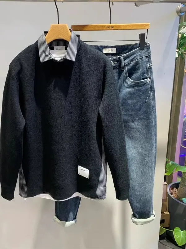 Men's Knitted irt Collar Sweater Slim Fit Base Layer Warmth Sle Casual Polyester Fiber Long Sve Zipper Korean Faion
Men's Knitted irt Collar Sweater Slim Fit Base Layer Warmth Sle Casual Polyester Fiber Long Sve Zipper Korean Faion