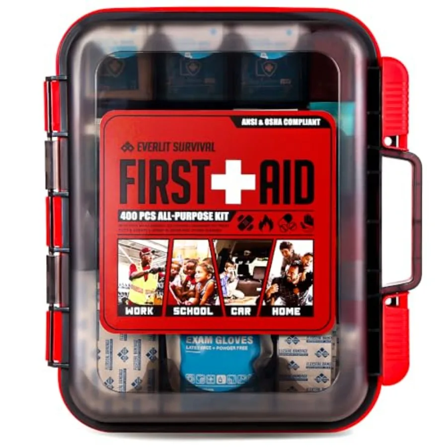 EVERLIT 400 Pcs OSHA/ANSI Compliant First Aid Kit Type III Class A Medical Kit Profional Med Kit plies for Contractors, Warehou
EVERLIT 400 Pcs OSHA/ANSI Compliant First Aid Kit Type III Class A Medical Kit Profional Med Kit plies for Contractors, Warehou