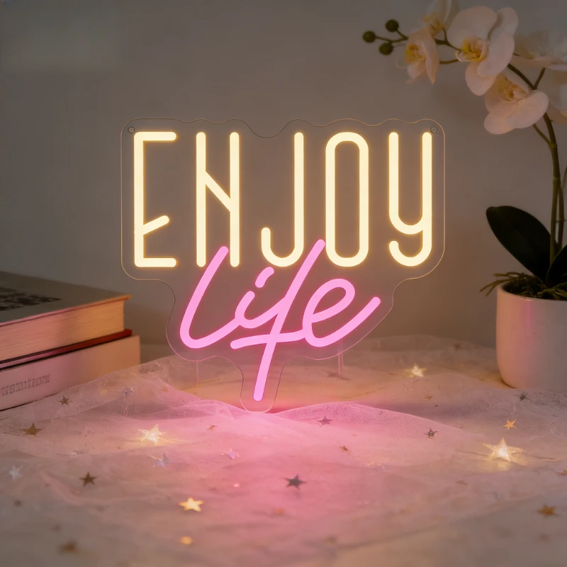 Enjoy Life Neon Sign LED Night Light USB Aesthetic Wall Art Desk Lamp for Bedroom Living Room Decor Positive Affirmation Gift
Enjoy Life Neon Sign LED Night Light USB Aesthetic Wall Art Desk Lamp for Bedroom Living Room Decor Positive Affirmation Gift