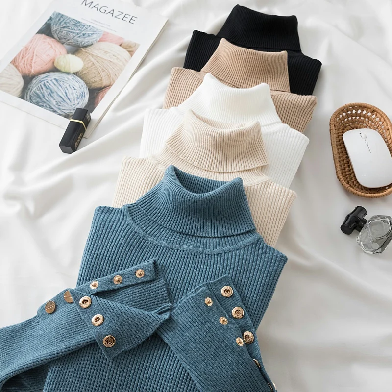 Autumn Casual Turtleneck Knit Sweater Women Long Sleeve Pullovers Women Winter Fashion Slim Tops Knitwears Elegant Clothes 28736
Autumn Casual Turtleneck Knit Sweater Women Long Sleeve Pullovers Women Winter Fashion Slim Tops Knitwears Elegant Clothes 28736