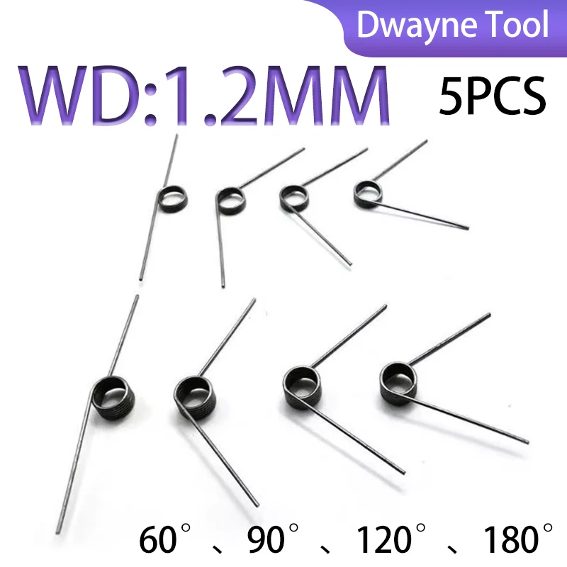 1.2mm 65MN Steel Torsion Spring Set 60°/90°/120°/180° 5pcs - Reliable Springs for Industrial Equipment and Valve Mechanisms
1.2mm 65MN Steel Torsion Spring Set 60°/90°/120°/180° 5pcs - Reliable Springs for Industrial Equipment and Valve Mechanisms