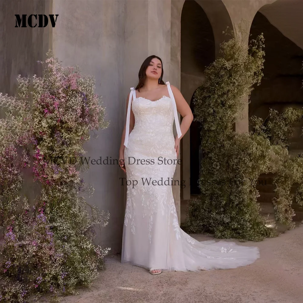 MCDV Plus Size 2 In 1 Wedding Dresses Spaghetti Straps Mermaid Detachable Train Applique Backless Bride Gowns 2026 Customized
MCDV Plus Size 2 In 1 Wedding Dresses Spaghetti Straps Mermaid Detachable Train Applique Backless Bride Gowns 2026 Customized