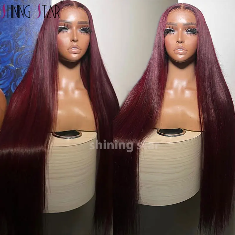 30 34 Inch Dark Burgundy Red Straight Wigs 13X6 Hd Lace Front Wig Human Hair Pre Plucked 13X4 180 Density Straight Wig For Women
30 34 Inch Dark Burgundy Red Straight Wigs 13X6 Hd Lace Front Wig Human Hair Pre Plucked 13X4 180 Density Straight Wig For Women