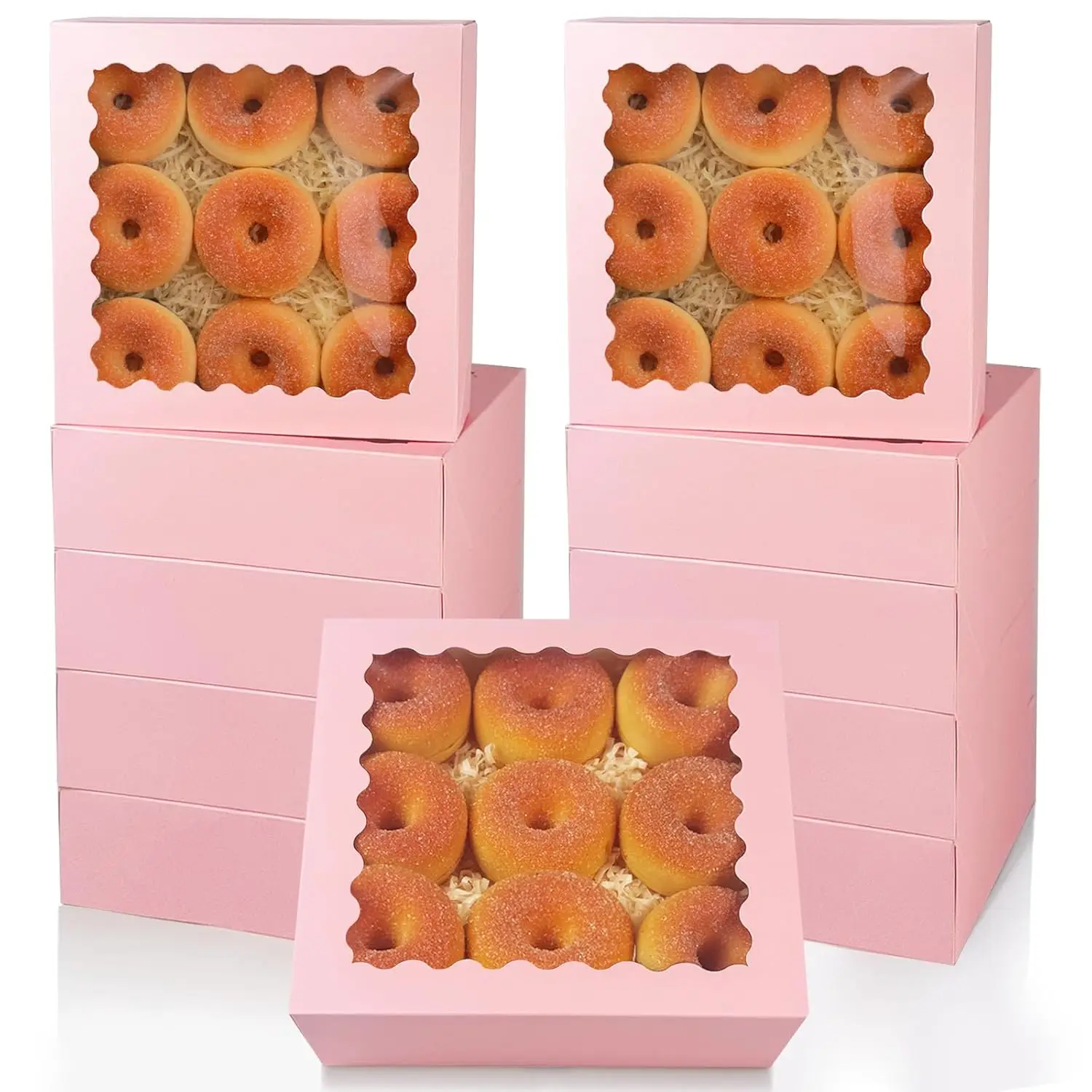 Pink Pie Boxes with Window 12 Pack - 10x10x2.5 Inch Cookie Donut Bakery Box Auto Pop Up
Pink Pie Boxes with Window 12 Pack - 10x10x2.5 Inch Cookie Donut Bakery Box Auto Pop Up