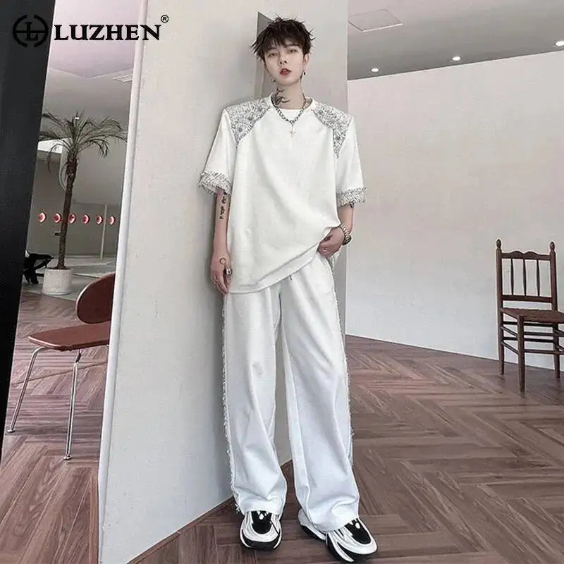 LUZHEN 2026 Летний мужской комплект из двух предметов: футболка с коротким рукавом и повседневные брюки с контрастным дизайном и лоскутным узором JY6757
LUZHEN 2026 Летний мужской комплект из двух предметов: футболка с коротким рукавом и повседневные брюки с контрастным дизайном и лоскутным узором JY6757