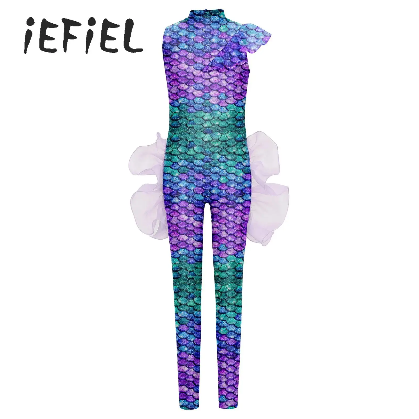Girls Mermaid Princess One-piece Swimsuit Ruffled Mesh Sleeveless Fish Scale Printed Long Pants Swimwear Swim Party Bathing Suit
Girls Mermaid Princess One-piece Swimsuit Ruffled Mesh Sleeveless Fish Scale Printed Long Pants Swimwear Swim Party Bathing Suit