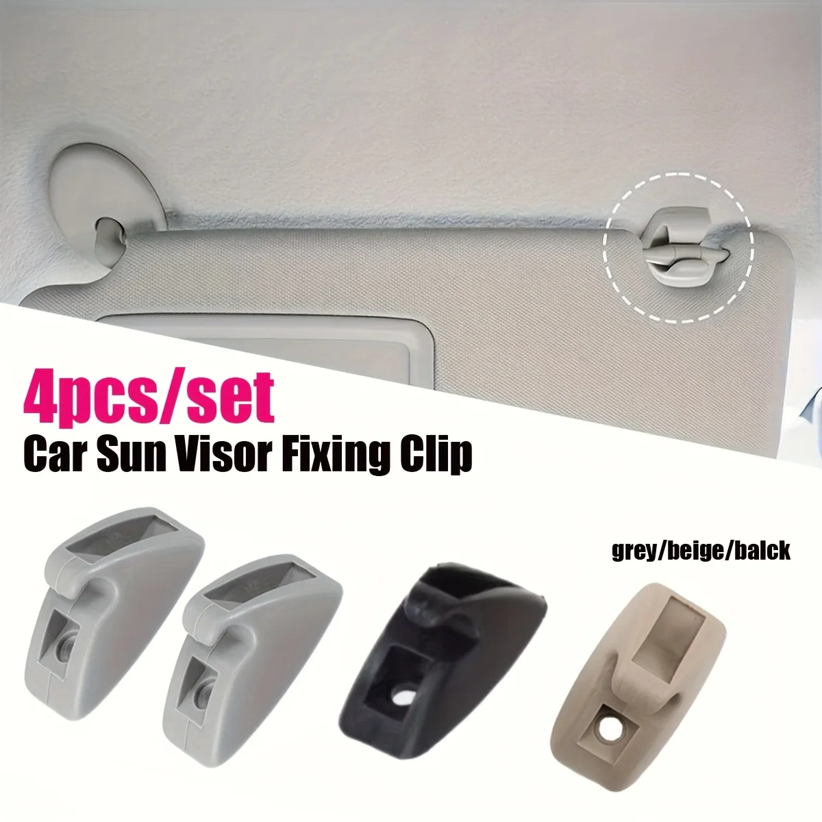 4pcs Gray Car Sun Visor Support Clip Retainer Hanger Sunvisor Clips Hook Support Bracket Car Accessories 191857559 For VW MK1
4pcs Gray Car Sun Visor Support Clip Retainer Hanger Sunvisor Clips Hook Support Bracket Car Accessories 191857559 For VW MK1