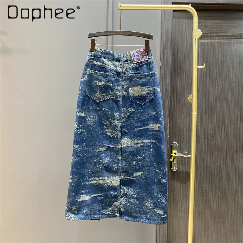 Korean Street Ins Trendy Denim Skirt Women Summer Dress New High-waisted Jacquard Split A-line Skirt Fashion Mid-length Skirts
Korean Street Ins Trendy Denim Skirt Women Summer Dress New High-waisted Jacquard Split A-line Skirt Fashion Mid-length Skirts