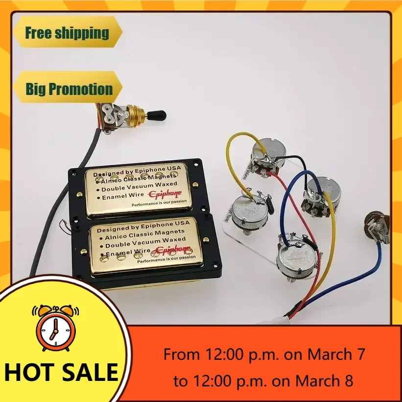 Q-X Music Store-1 Set Original Standard Electric Guitar Humbucker Pickup Golden cover With Wiring Harness MADE IN KOREA
Q-X Music Store-1 Set Original Standard Electric Guitar Humbucker Pickup Golden cover With Wiring Harness MADE IN KOREA