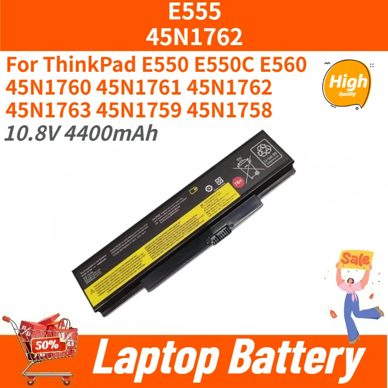 100% New Laptop Battery E555 10.8V 4400mAh For ThinkPad E560 E550 E550C 45N1760 45N1761 45N1762 45N1763 45N1759 45N1758
100% New Laptop Battery E555 10.8V 4400mAh For ThinkPad E560 E550 E550C 45N1760 45N1761 45N1762 45N1763 45N1759 45N1758