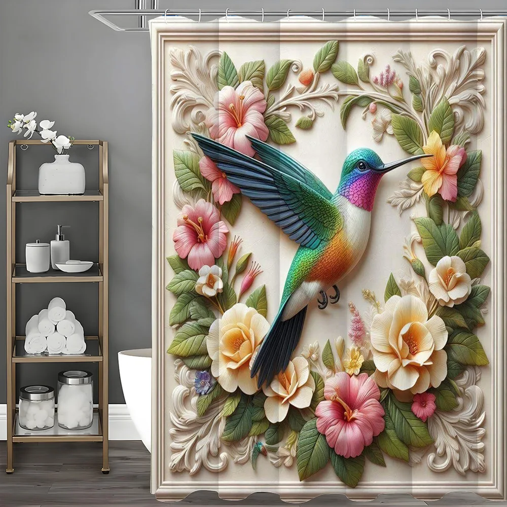 Hummingbirds and flowers Shower Curtain Washable Dirt-Resistant Shower Head waterproof Polyester Bath Curtain For Home Decor
Hummingbirds and flowers Shower Curtain Washable Dirt-Resistant Shower Head waterproof Polyester Bath Curtain For Home Decor