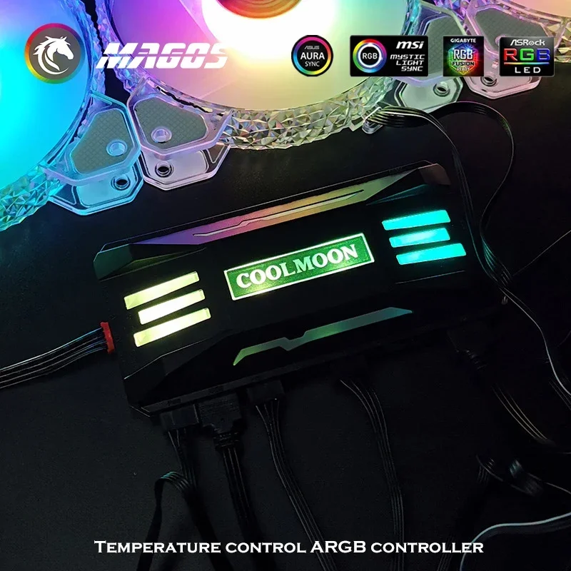 COOLMOON Корпус для ПК Контроллер RGB-концентратора, ШИМ Smart TEMP. ADJ.+ 5 В ARGB M/B SYNC, беспроводной пульт дистанционного управления для охлаждающего вентилятора корпуса
COOLMOON Корпус для ПК Контроллер RGB-концентратора, ШИМ Smart TEMP. ADJ.+ 5 В ARGB M/B SYNC, беспроводной пульт дистанционного управления для охлаждающего вентилятора корпуса