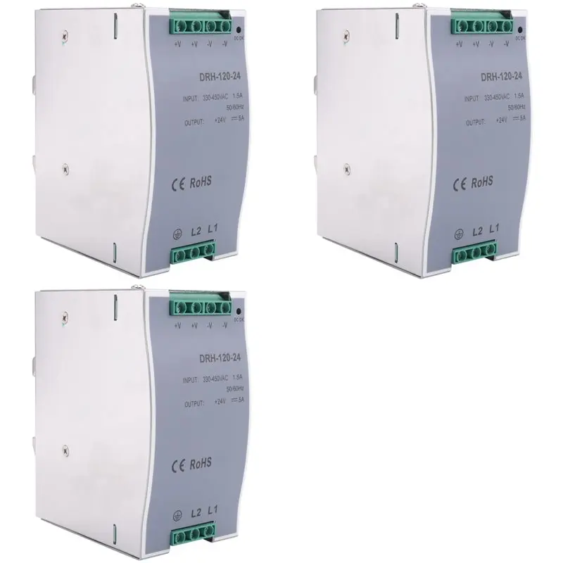 【ДЕНЬ БЛАГОДАРЕНЬЯ】3X DRH-120-24 Импульсный источник питания 380AC 120W с одним выходом 24V, промышленный, на DIN-рейку
【ДЕНЬ БЛАГОДАРЕНЬЯ】3X DRH-120-24 Импульсный источник питания 380AC 120W с одним выходом 24V, промышленный, на DIN-рейку