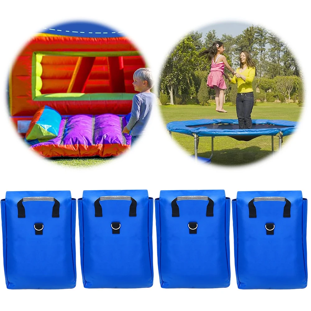 4 Pcs Vinyl Sand Bags Anchor Safety Product Holds 55 Pound Capacity Blue SandBags for Inflatable Bounce House Water Slide Tents
4 Pcs Vinyl Sand Bags Anchor Safety Product Holds 55 Pound Capacity Blue SandBags for Inflatable Bounce House Water Slide Tents