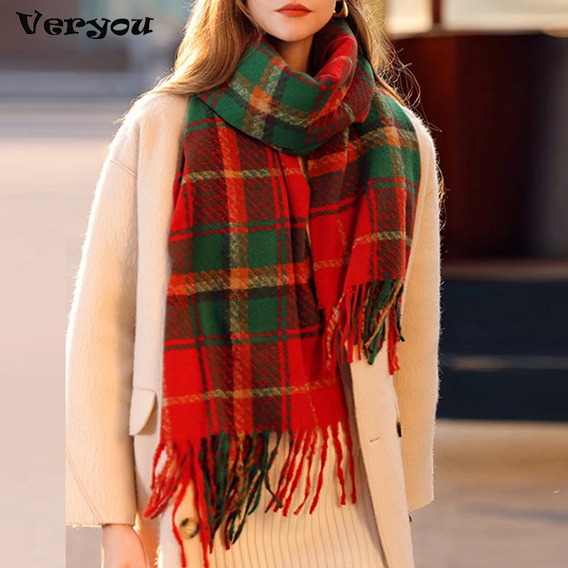 New Winter Scarf Women Luxury Thickened Warm Shawl Classic Tassels Plaid Print Fluffy Scarf Soft Shawl Christmas Warm Scarves
New Winter Scarf Women Luxury Thickened Warm Shawl Classic Tassels Plaid Print Fluffy Scarf Soft Shawl Christmas Warm Scarves