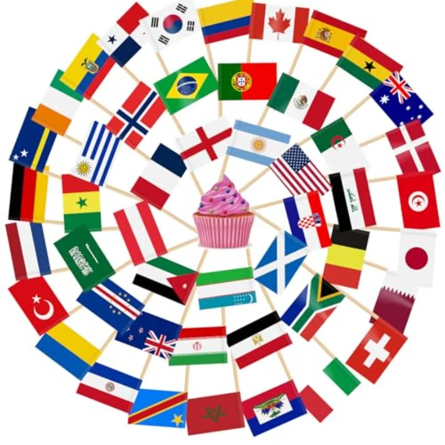 48 Countries World Flag Toothpick Cake Toppers for World Soccer Decorations 100pcs Cocktail Stick Flags for World cup Cupcake T
48 Countries World Flag Toothpick Cake Toppers for World Soccer Decorations 100pcs Cocktail Stick Flags for World cup Cupcake T