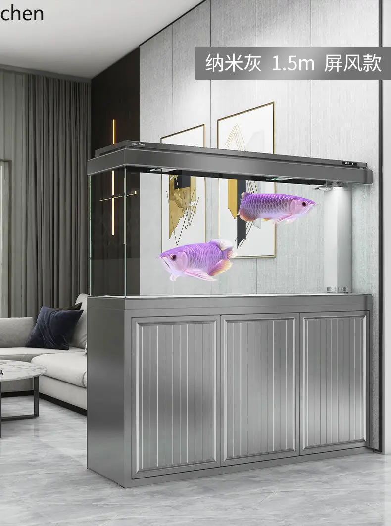 HTT new ultra-white glass fish tank living room large bottom filter ecological aquarium dragon fish tank
HTT new ultra-white glass fish tank living room large bottom filter ecological aquarium dragon fish tank