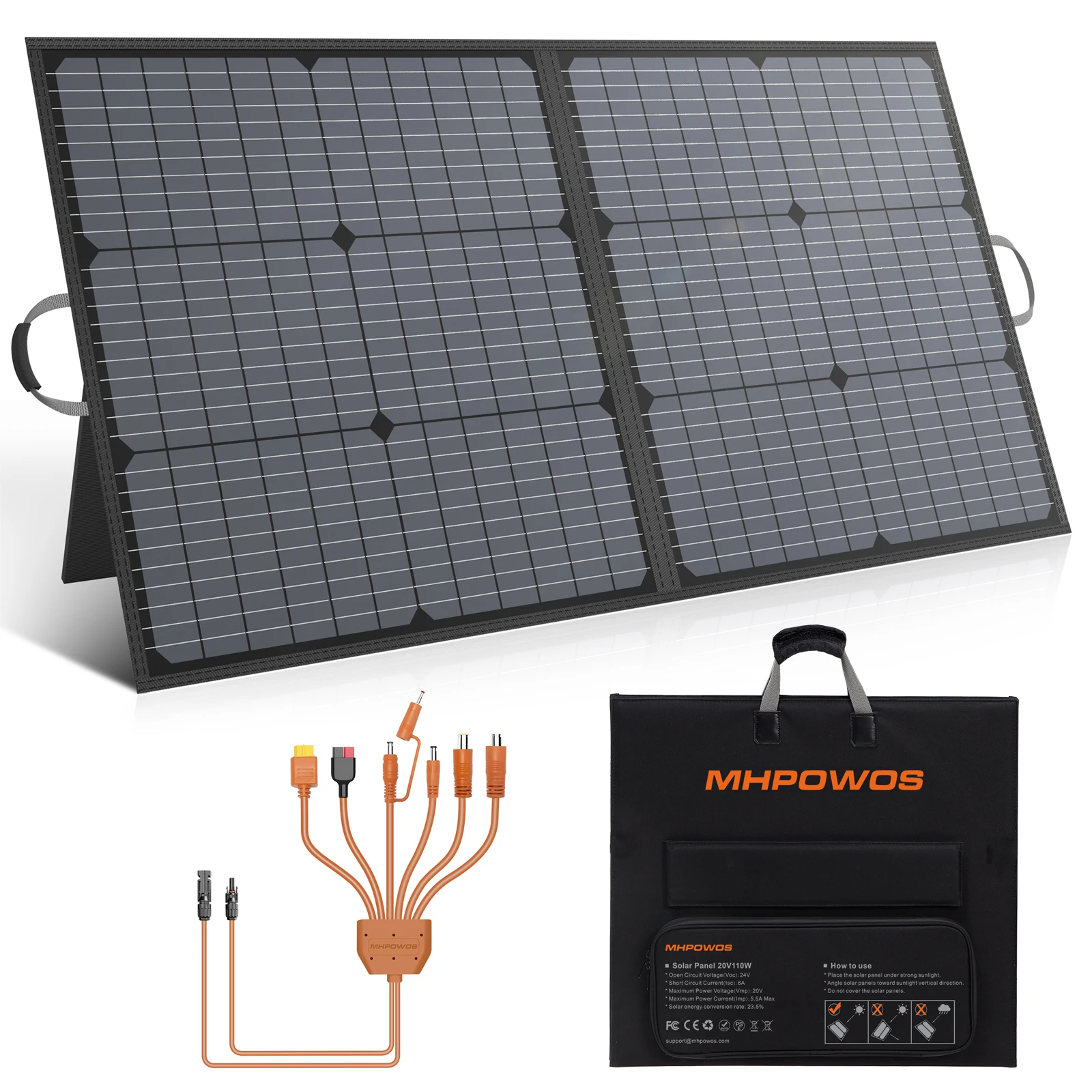 MHPOWOS Solar panel 110W Solar Charger 20V Portable Waterproof Foldable Solar Panel for Camping RV Garden Roof Powerstation
MHPOWOS Solar panel 110W Solar Charger 20V Portable Waterproof Foldable Solar Panel for Camping RV Garden Roof Powerstation
