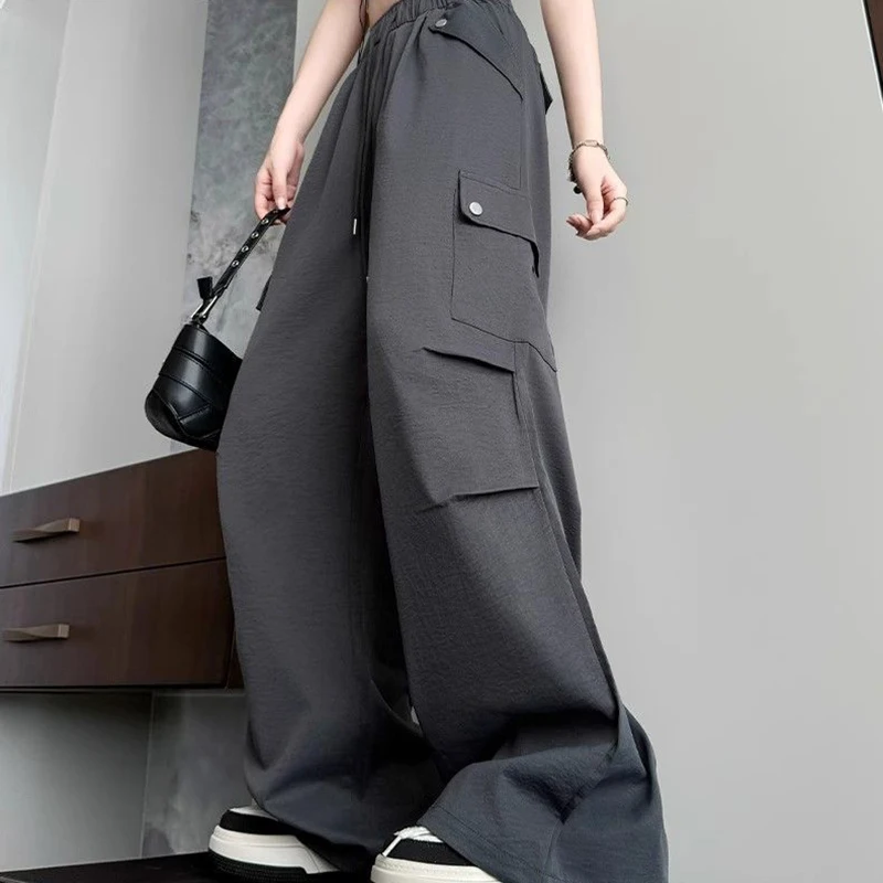 New High Waist Baggy Cargo Pants Women Casual Drawstring Loose Pants Woman American Style Straight Parachute Trousers Female
New High Waist Baggy Cargo Pants Women Casual Drawstring Loose Pants Woman American Style Straight Parachute Trousers Female